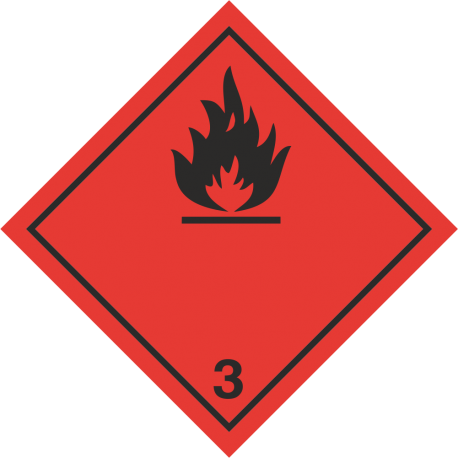 ADR 3 'Brandbare vloeistoffen' borden (zwart)