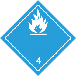 ADR 4 'Gas brandbaar bij contact met water' borden (wit)