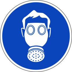 Gasmasker verplicht stickers