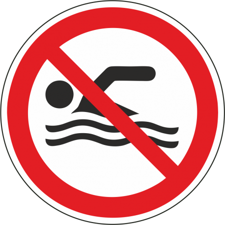 Verboden te zwemmen stickers