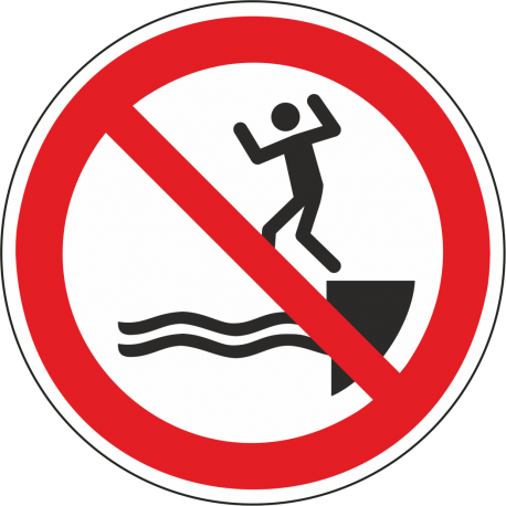 Verboden te springen in het water stickers