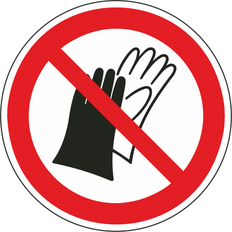 Handschoenen dragen verboden bordjes