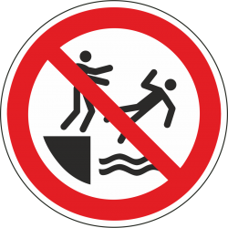 Verboden in het water te duwen bordjes
