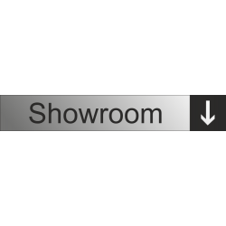 Showroom aanduidingsborden met pijl