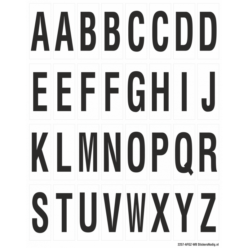 Vergelding Tanzania Citaat Letter stickers (alfabet) voor binnen en buiten in de kleur wit - zwart