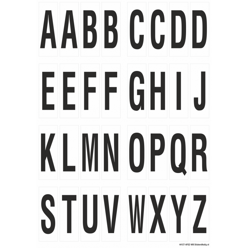 Vergelding Tanzania Citaat Letter stickers (alfabet) voor binnen en buiten in de kleur wit - zwart