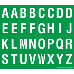 Alfabet letter stickers, groen - wit