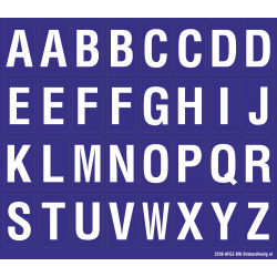 Alfabet letter stickers, blauw - wit