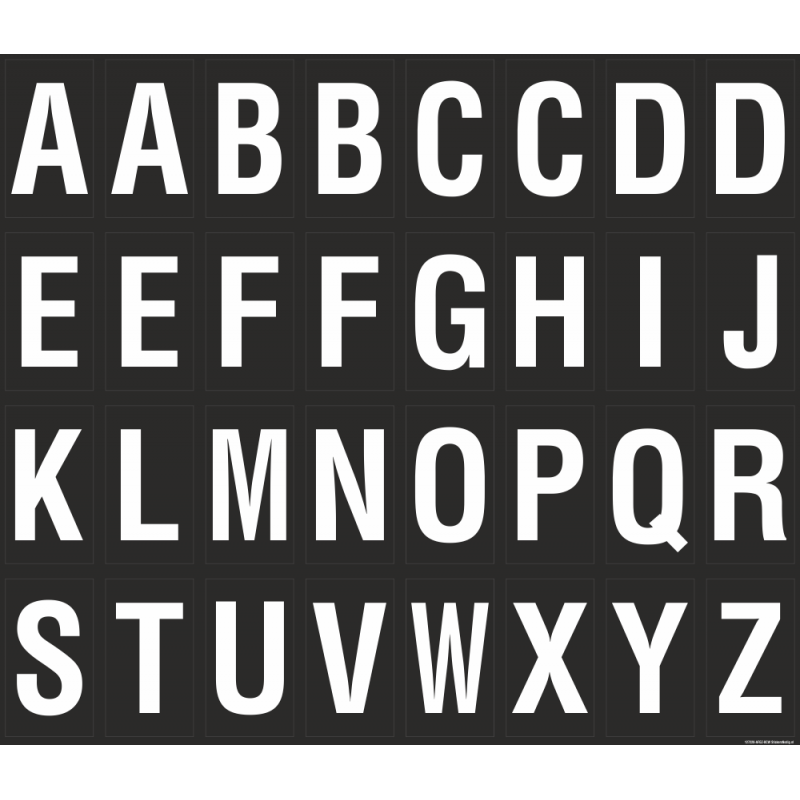 Moderniseren Eenheid Reis Letter stickers (alfabet) voor binnen en buiten in de kleur zwart - wit