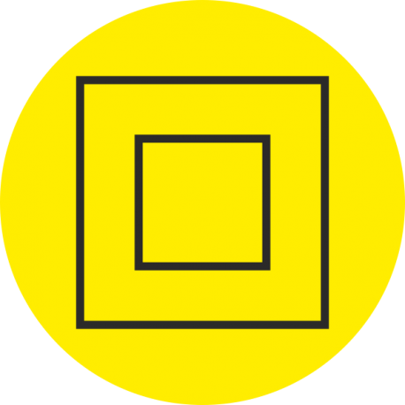 “Elektrische veiligheidsklasse 2” (geel) stickers