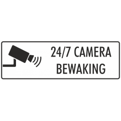Camera bewaking 24/7 stickers (wit)