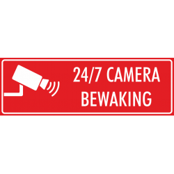 Camera bewaking 24/7 stickers (rood)