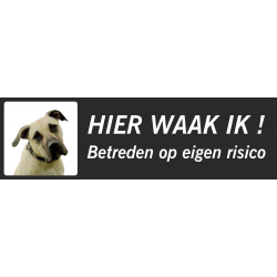 Anatolische Herdershond 'Hier waak ik'-stickers (zwart, laag model)