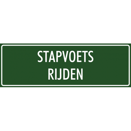 'Stapvoets rijden' bordjes (groen)