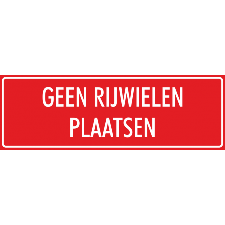 'Geen rijwielen plaatsen' stickers (rood)