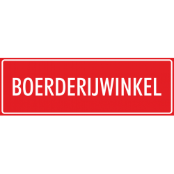'Boerderijwinkel' stickers (rood)