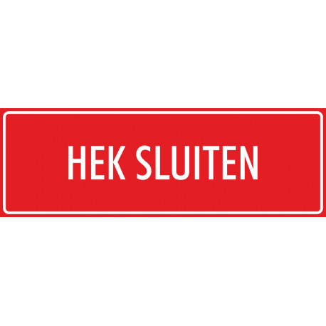 'Hek sluiten' stickers (rood)