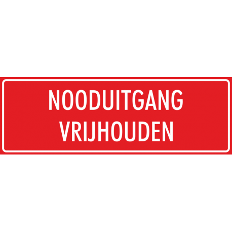 'Nooduitgang vrijhouden' stickers (rood)