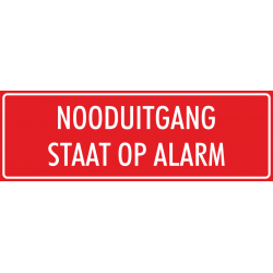 'Nooduitgang staat op alarm' stickers (rood)