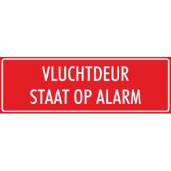 'Vluchtdeur staat op alarm' stickers (rood)