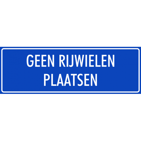 'Geen rijwielen plaatsen' stickers (blauw)