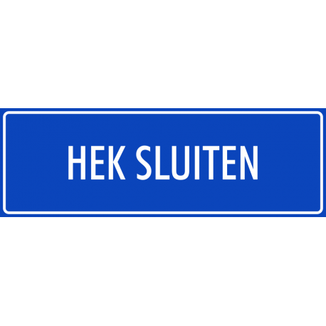 'Hek sluiten' stickers (blauw)
