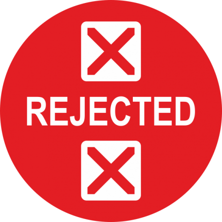 Rejected keuringsstickers