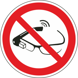 Gebruik van slimme brillen verboden stickers
