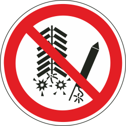 Ontsteken van vuurwerk verboden bordjes