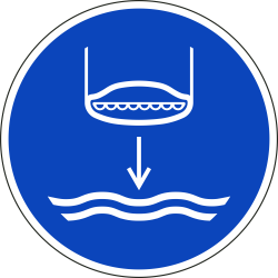 Reddingsboot te water laten stickers