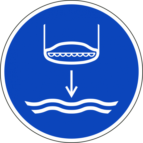 Reddingsboot te water laten stickers