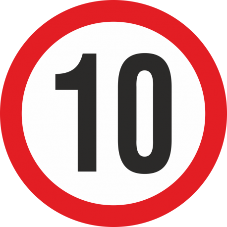 snelheidssticker 10 km (rood)