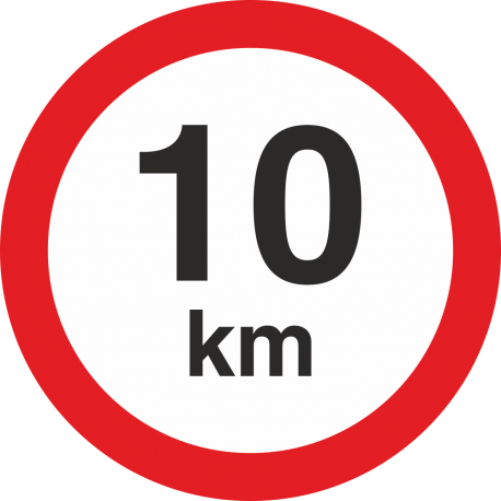 snelheidssticker 10 km (rood met km aanduiding)