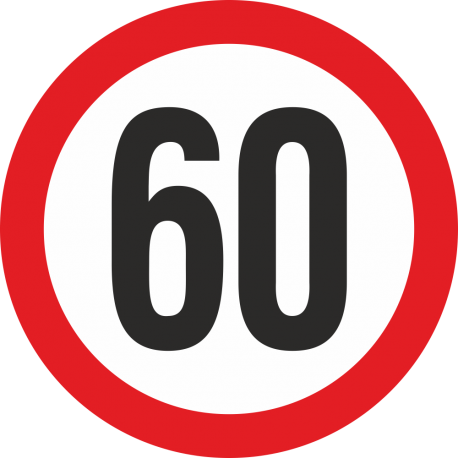 snelheidssticker 60 km (rood)