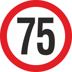 snelheidssticker 75 km (rood)