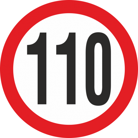 snelheidssticker 110 km (rood)