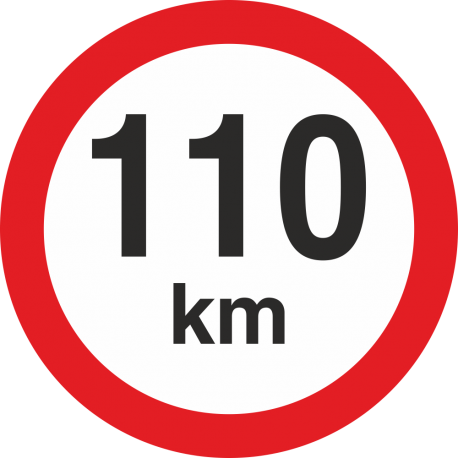 snelheidssticker 110 km (rood met km aanduiding)