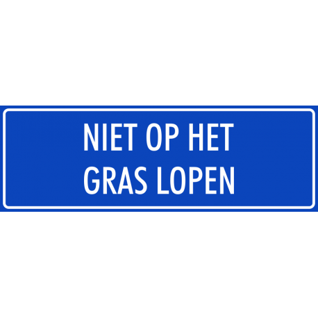 'Niet op het gras lopen' stickers (blauw)