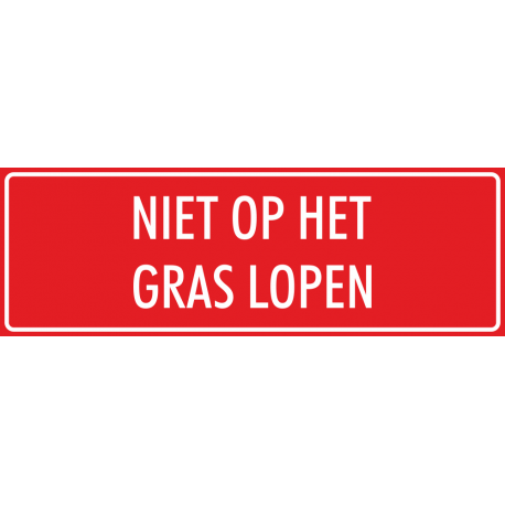 'Niet op het gras lopen' stickers (rood)