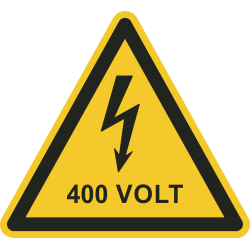 Gevaarlijke elektrische spanning bordjes 400V