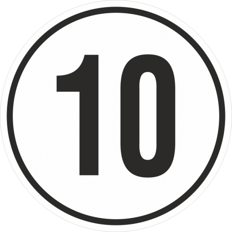 snelheidssticker 10 km (wit)
