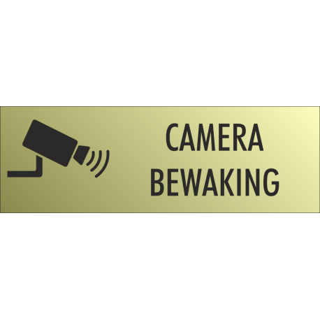 Camera bewaking bordjes (Gold Look)