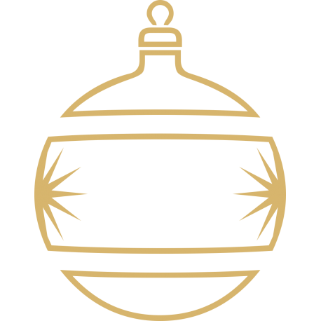 Kerstbal decoratiesticker raam (Goudkleurig)
