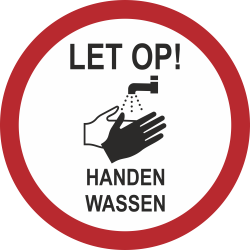 Handen wassen (rond) sticker