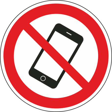Smartphone verboden bordjes