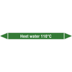 'Heet water 110ºC' leidingmarkering stickers