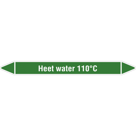 'Heet water 110ºC' leidingmarkering stickers