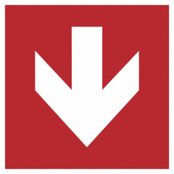 Richtingaanwijzing omlaag stickers (rood)