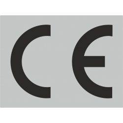 CE stickers rechthoekig grijs