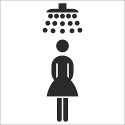 Dames douche stickers (met achtergrond)